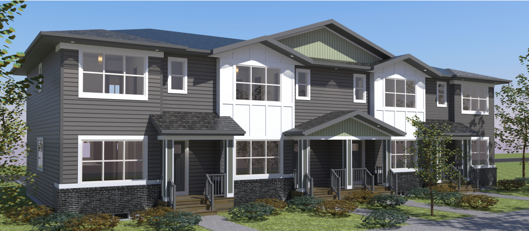 True Line new Townhomes Rendering in the community of GrayHawk Sylvan Lake